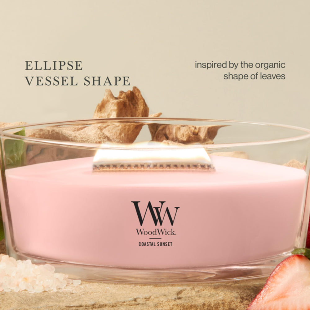 WoodWick(ウッドウィック) étiquette et verre texturé soulignant qualité et design