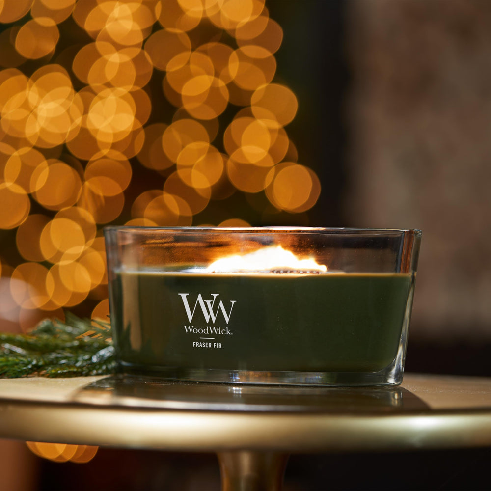 WoodWick(ウッドウィック) étiquette produit soulignant mélange cire soja‑paraffine premium
