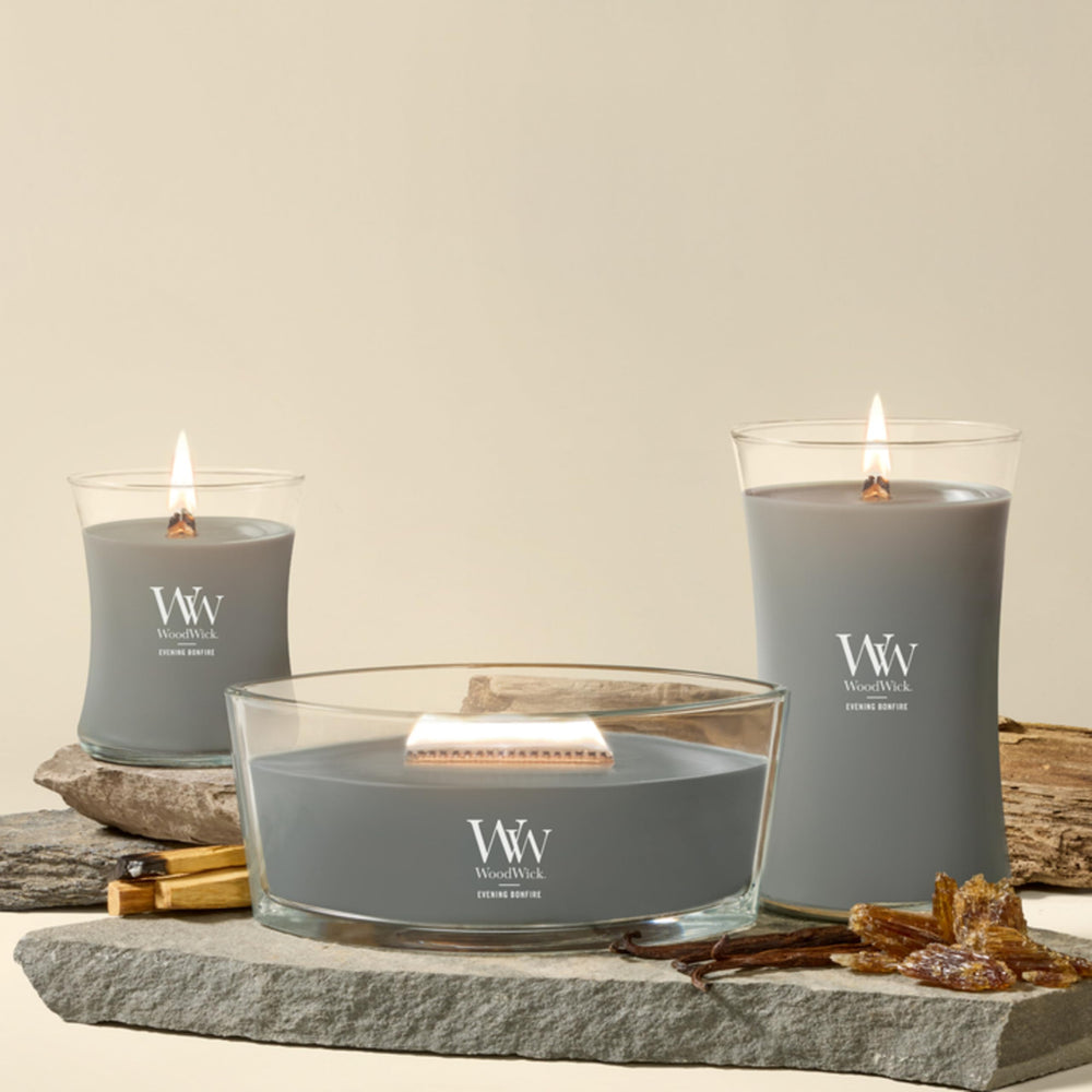 WoodWick(ウッドウィック) verre et parfum boisé en détail, sensation chaleureuse assurée