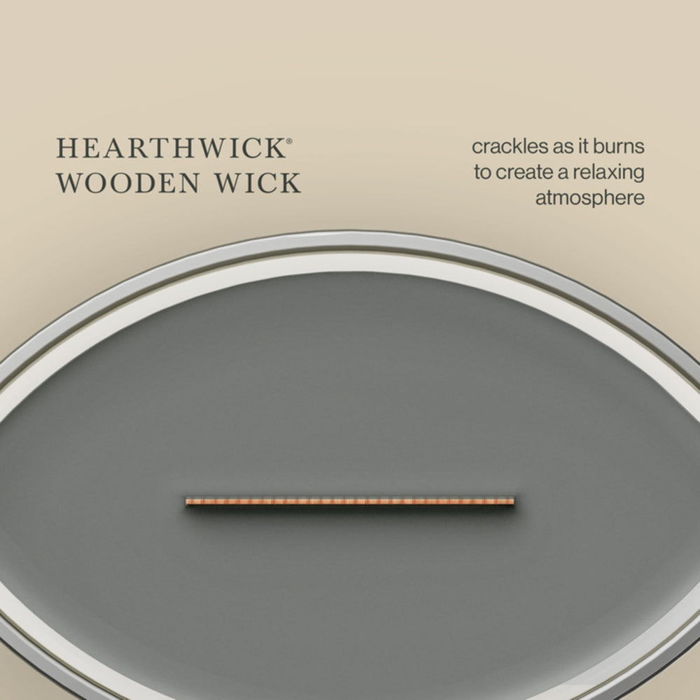 WoodWick(ウッドウィック) étiquette produit et design du récipient, esthétique cadeau prête