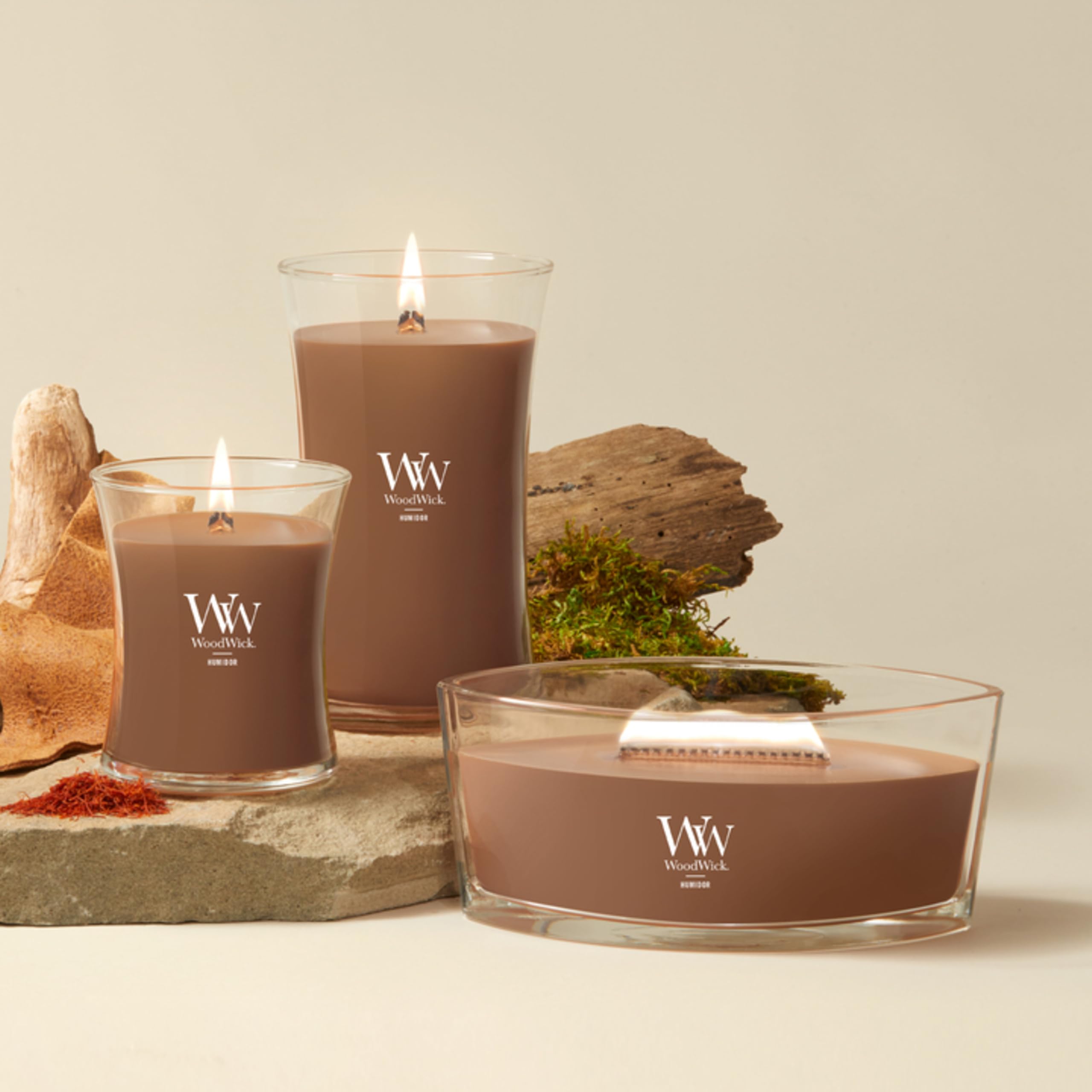 WoodWick coffret cadeau présenté ouvert prêt à offrir, emballage soigné