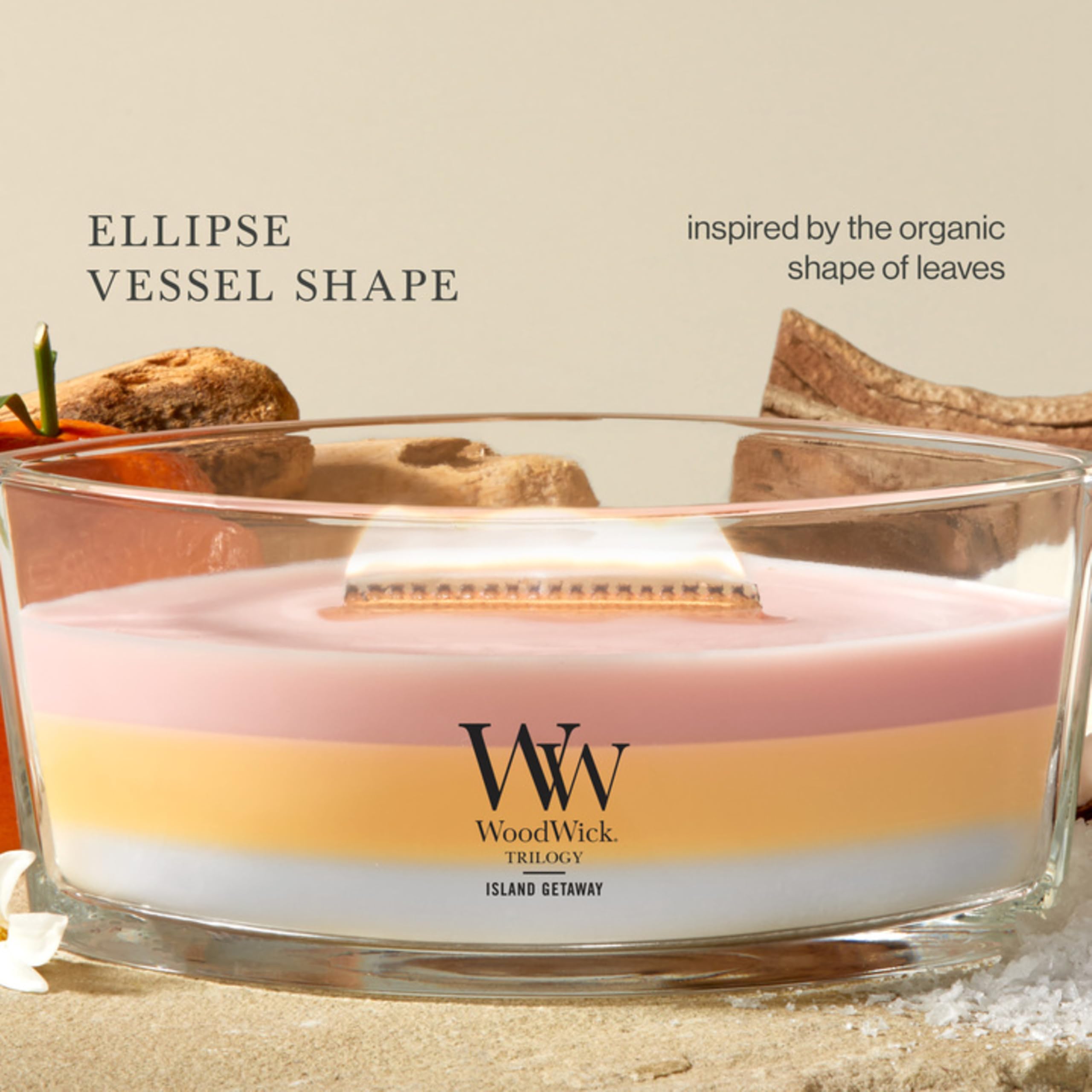 WoodWick(ウッドウィック) nappe de cire en fusion montrant mélange progressif des parfums