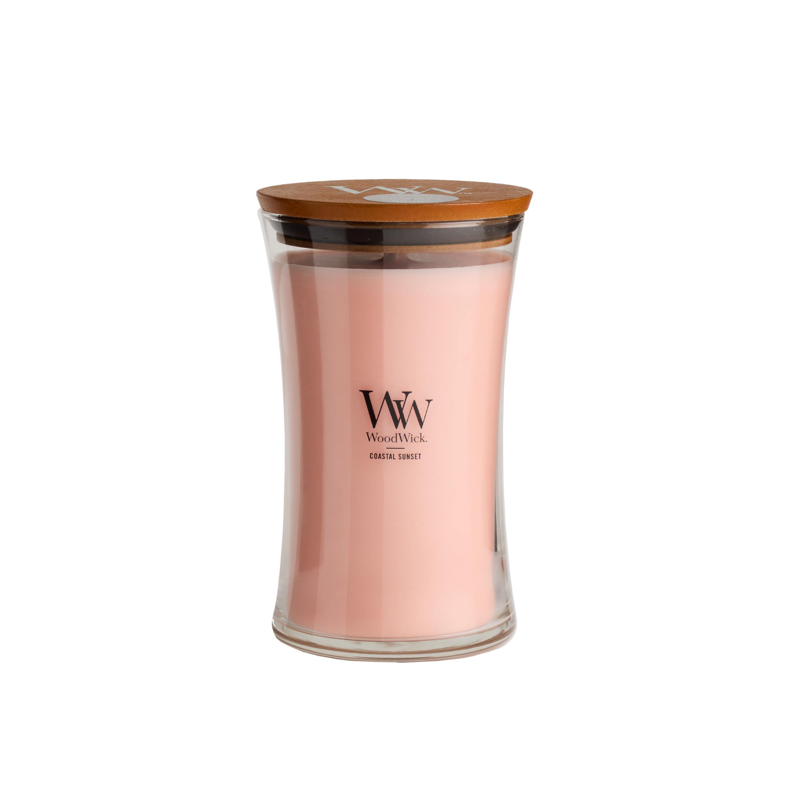 WoodWick(ウッドウィック) vue de face montrant le design hourglass et l'élégance décorative