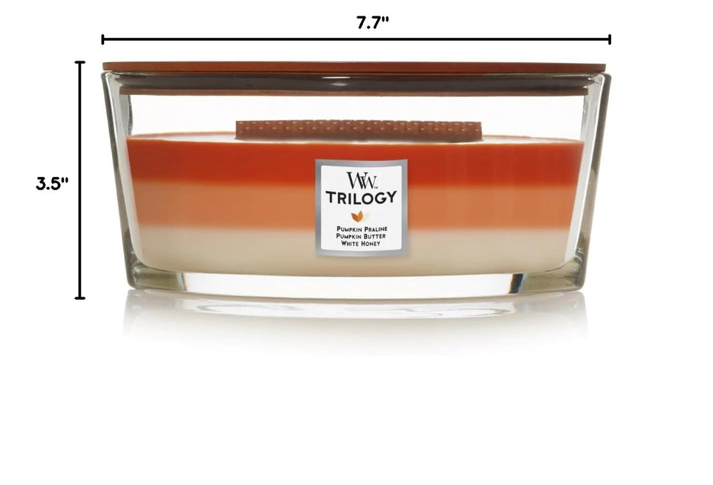 WoodWick(ウッドウィック) bougie dans décor automnal, crée une atmosphère cosy immédiate