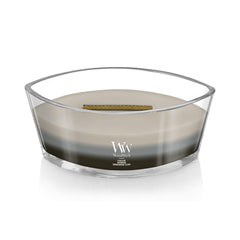 WoodWick gros plan cire, texture mix soja-paraffine pour meilleure diffusion