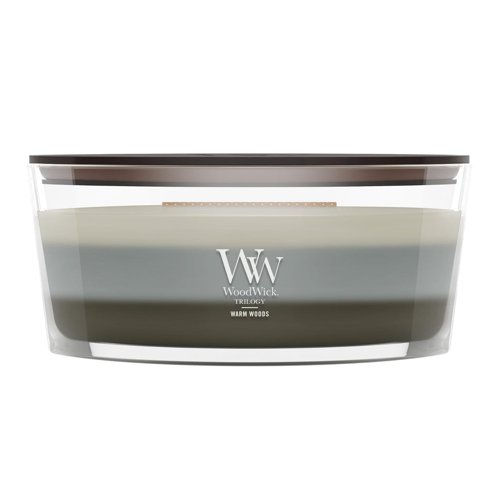 WoodWick bougie ellipse de face, design élégant et cadeau raffiné