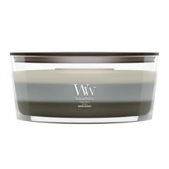 WoodWick bougie ellipse de face, design élégant et cadeau raffiné