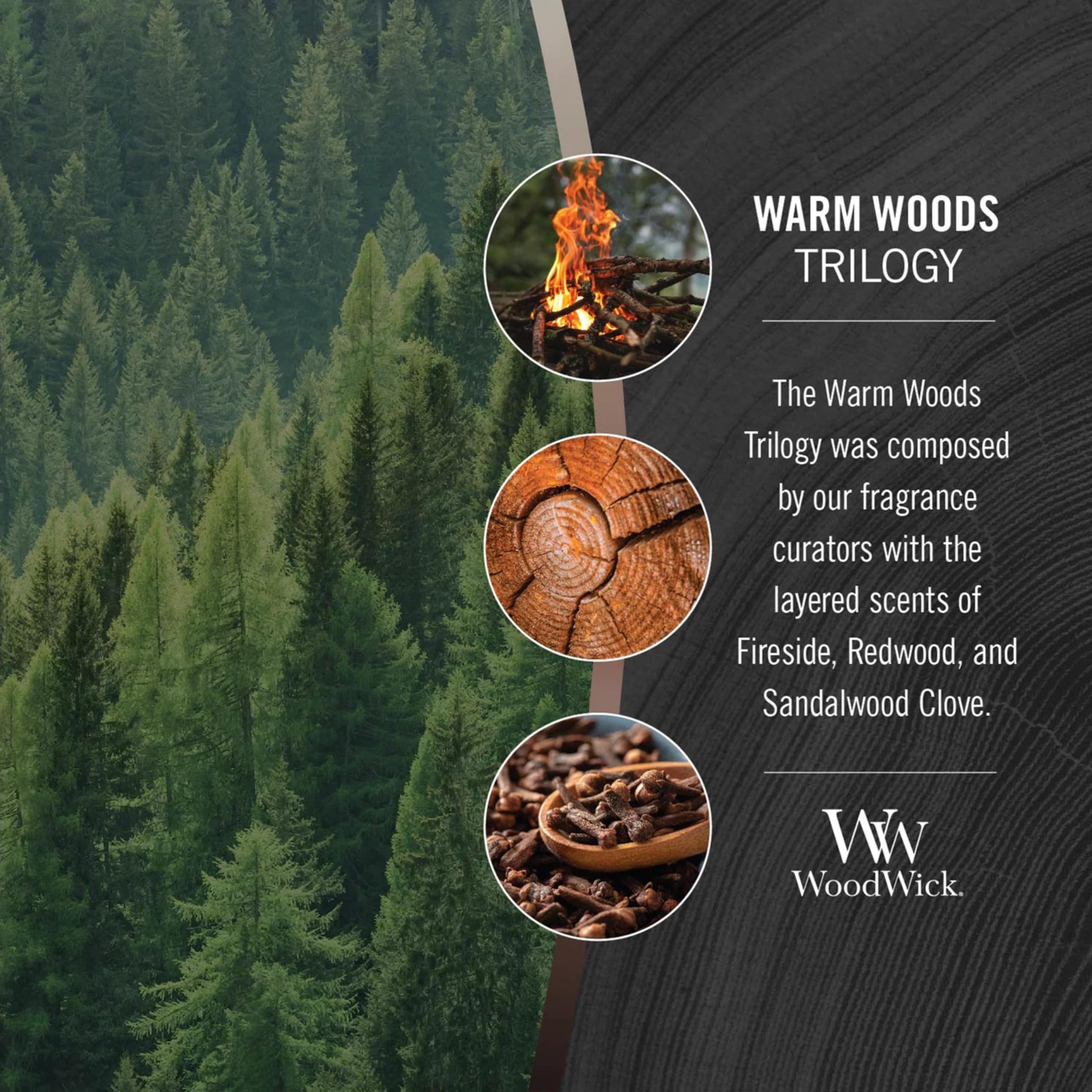 WoodWick Warm Woods cire fondue formant un grand bassin pour diffusion