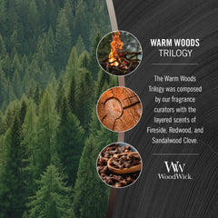 WoodWick Warm Woods cire fondue formant un grand bassin pour diffusion