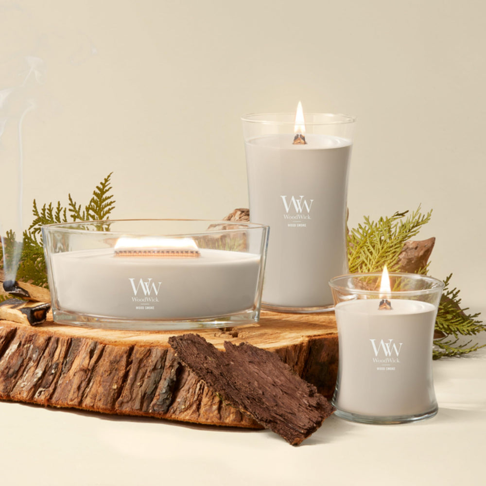 WoodWick wood smoke présenté en coffret cadeau prêt à offrir pour occasions