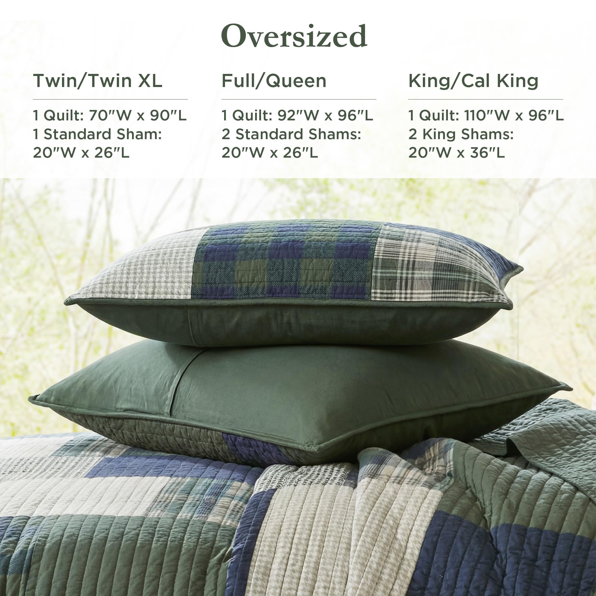 Woolrich Mill Creek mise en scène sur lit style cabane démontrant look chaleureux de la chambre