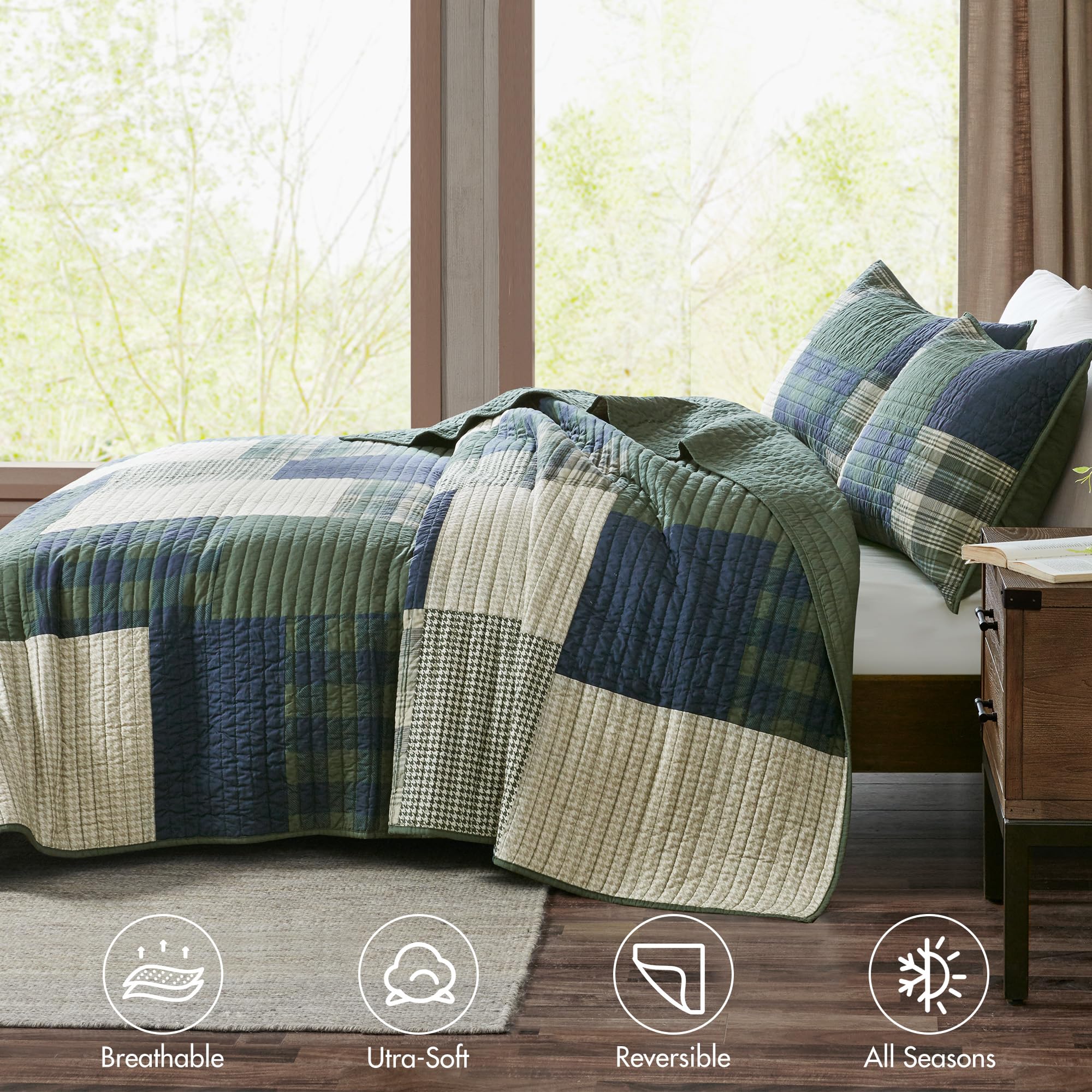 Woolrich Mill Creek taie d'oreiller assortie posée montrant finition coordonnée et confort