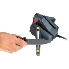 Work Sharp gros plan sur la bande abrasive flexible, haute adhérence et précision