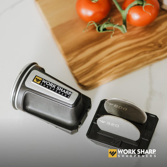 WORK SHARP bloc magnétique affichant angles 15° 17° 20° 25° pour précision