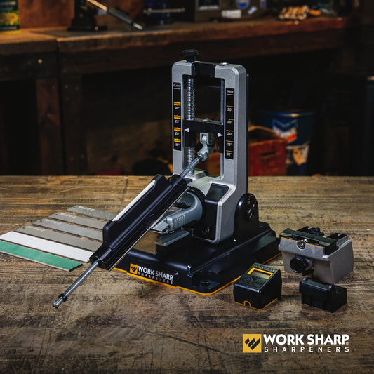 Work Sharp indicateur d'angle numérique en gros plan affichant l'angle exact pour répétabilité