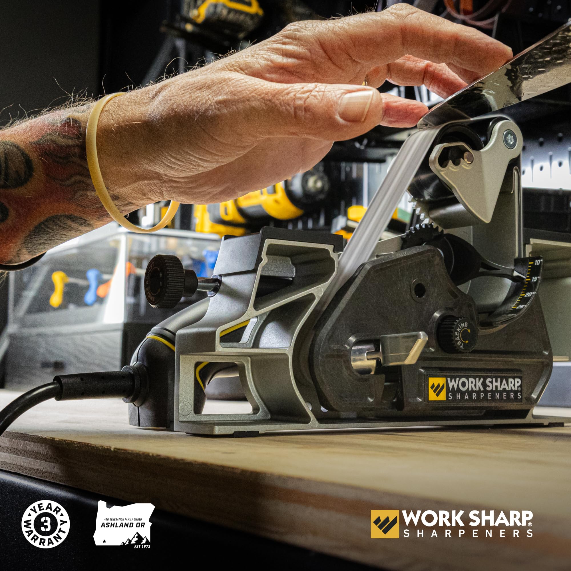 Work Sharp gros plan sur guide cassette pour angles précis