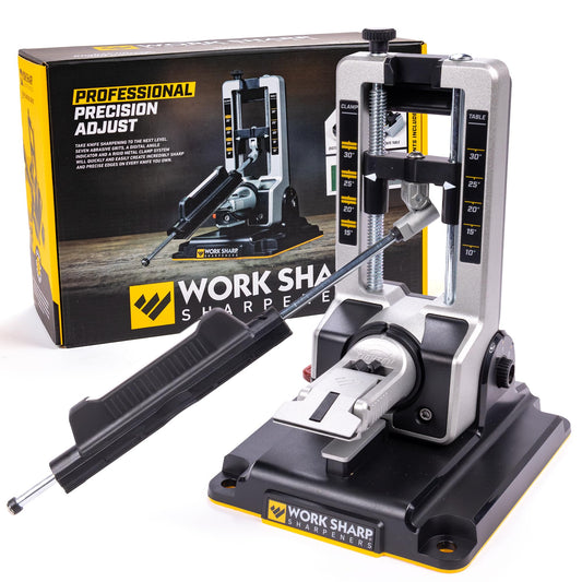 Work Sharp vue de face du kit complet montrant la structure robuste et réglable pour précision