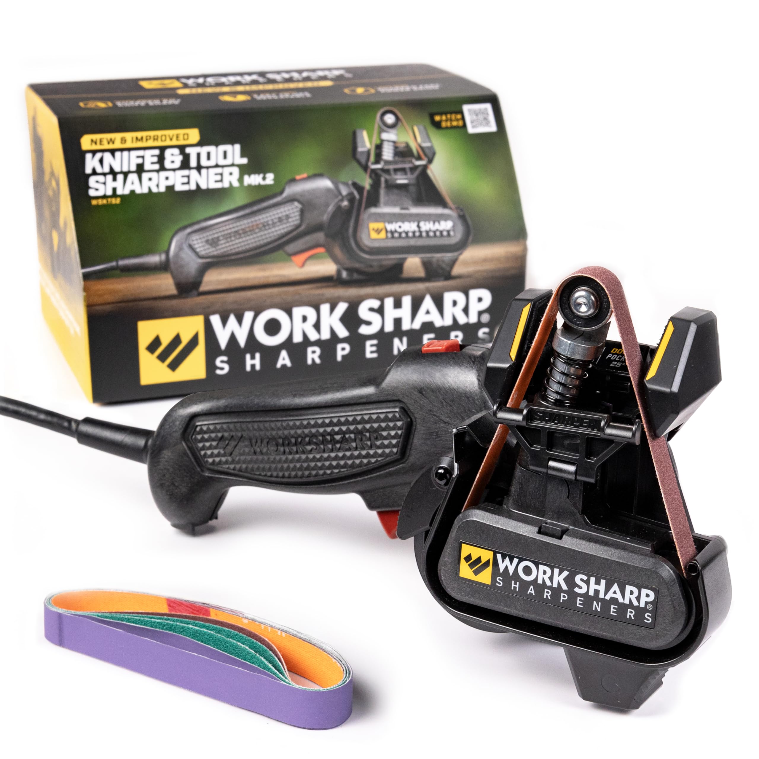 Work Sharp MK2 vue frontale montrant stabilité et design compact pour gain de place