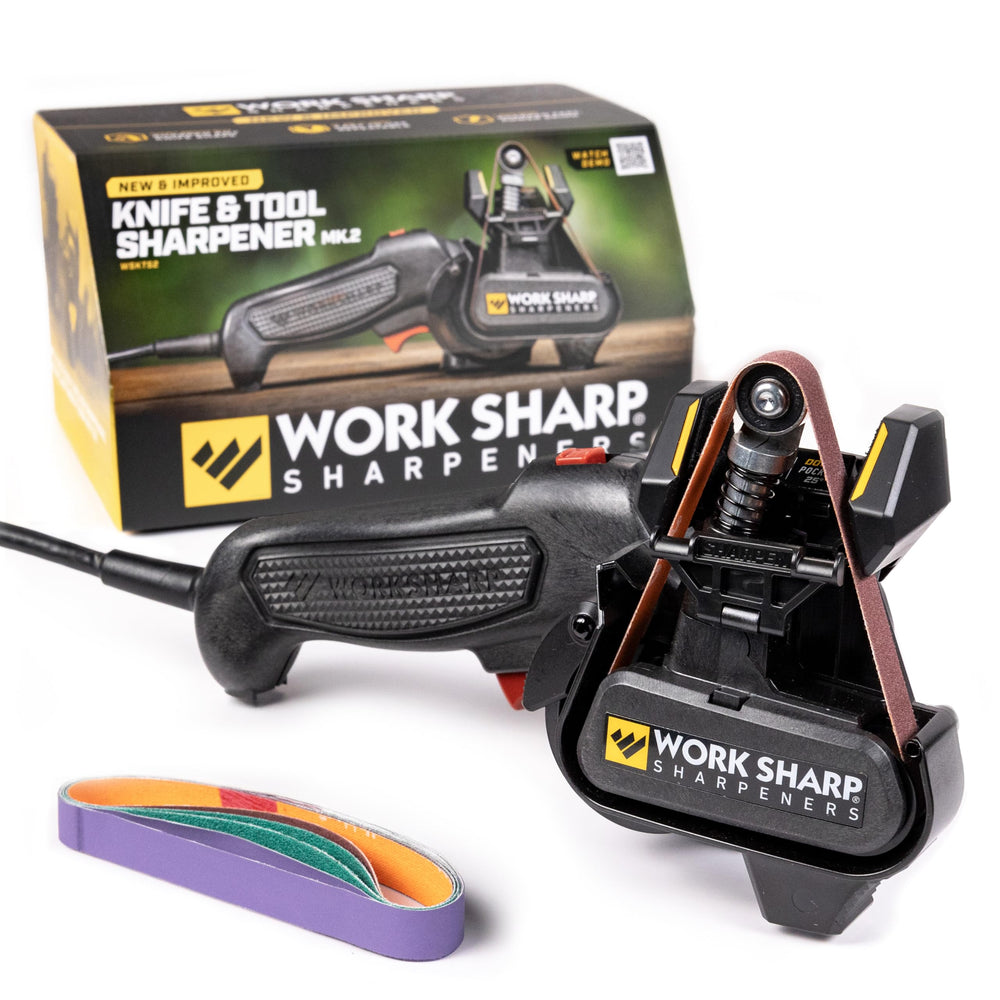 Work Sharp MK2 vue frontale montrant stabilité et design compact pour gain de place
