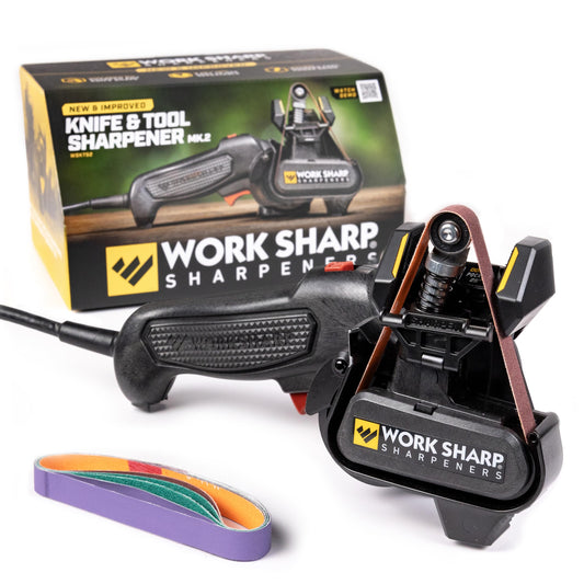 Work Sharp MK2 vue frontale montrant stabilité et design compact pour gain de place
