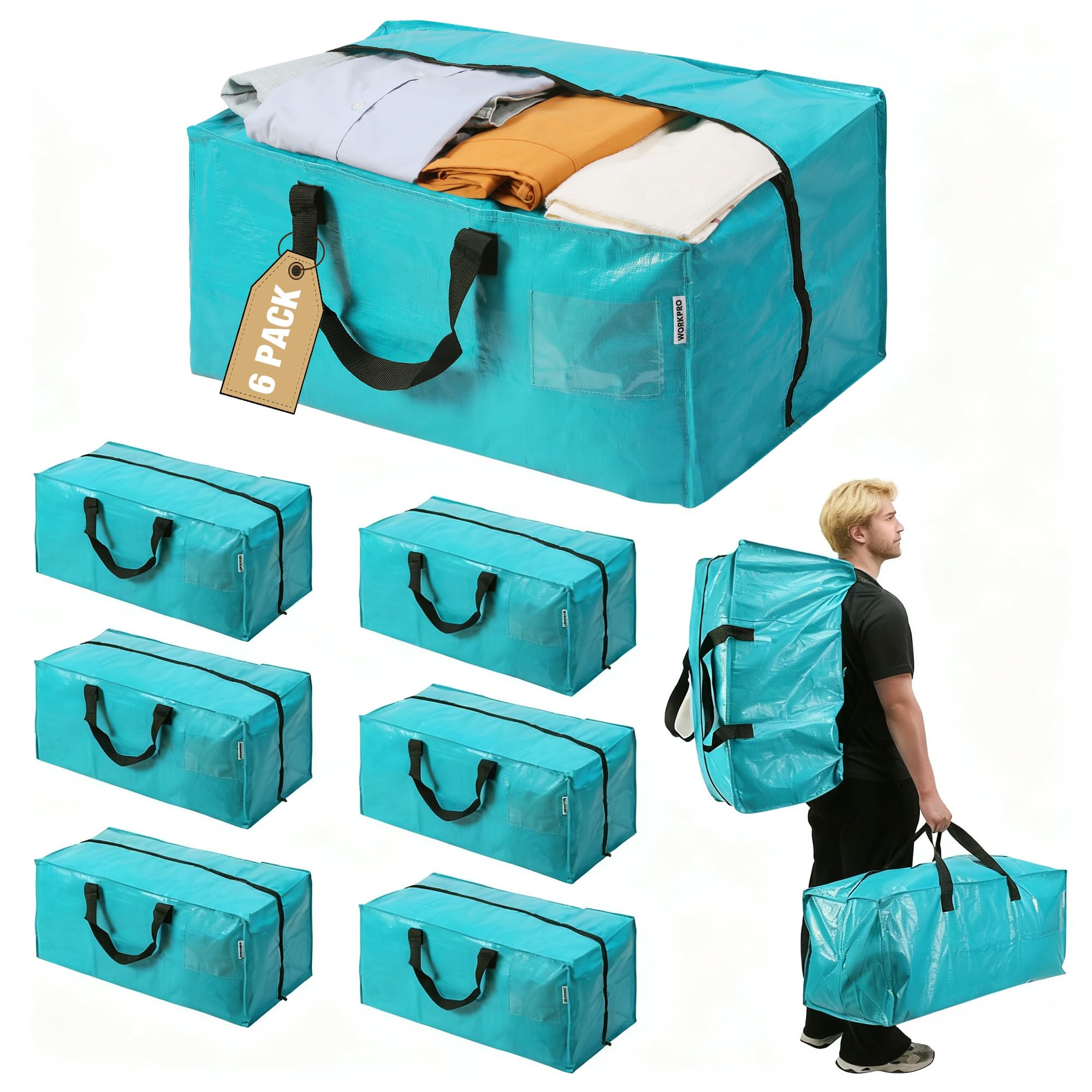 WORKPRO sac avant emballage montrant capacité et organisation
