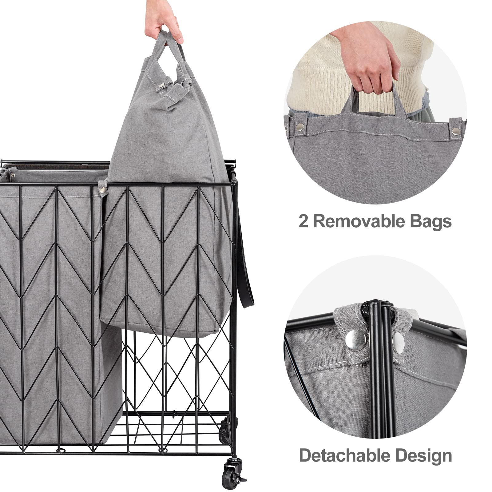 WOWLIVE panier à linge en situation chambre pour rangement esthétique