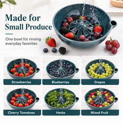wowsome bol en céramique en usage avec fraises et myrtilles en rinçage