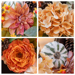wreathqueen feuillages et pommes de pin composition riche et naturelle