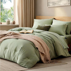 WRENSONGE face du pack ensemble Twin XL montrant la couleur vert sauge et un gain de temps
