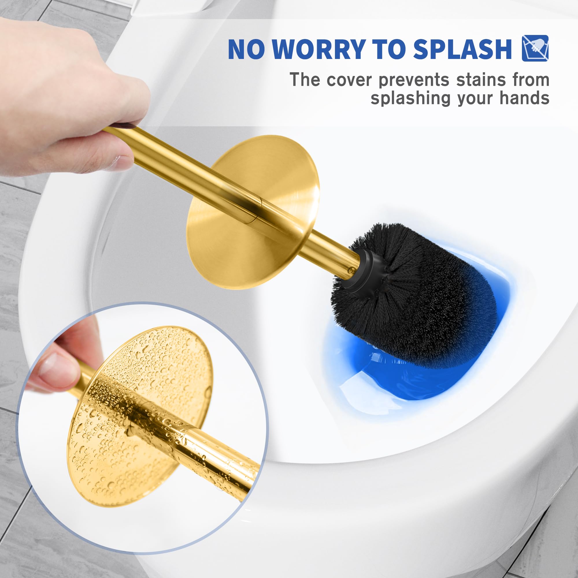 Wsedor ensemble deux brosses dorées, solution double durable