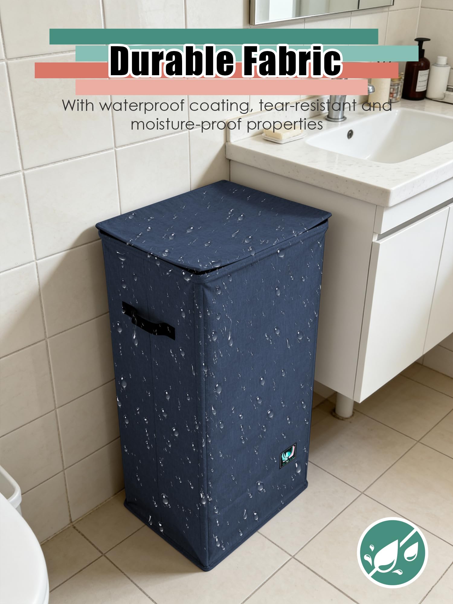 WTREE sac intérieur avec poignées renforcées pour transporter le linge facilement
