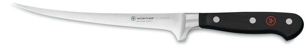 WÜSTHOF couteau face avant montrant la lame et le manche, précision de coupe