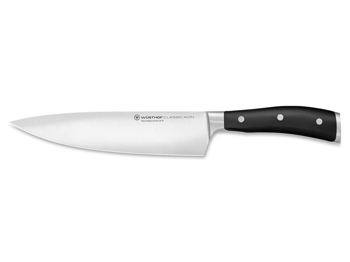 Wüsthof couteau Classic Ikon face avant montrant la lame et l'équilibre