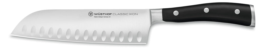 Wüsthof Classic IKON Santoku face complète, montre équilibre et finition