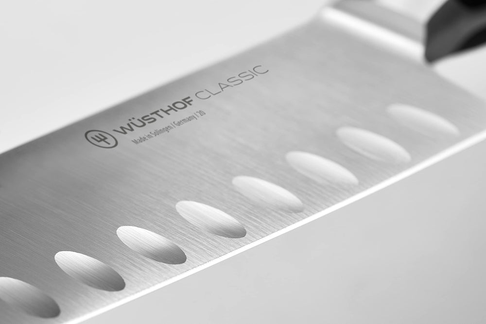Wüsthof comparaison de taille près d'une règle, visualise longueurs réelles