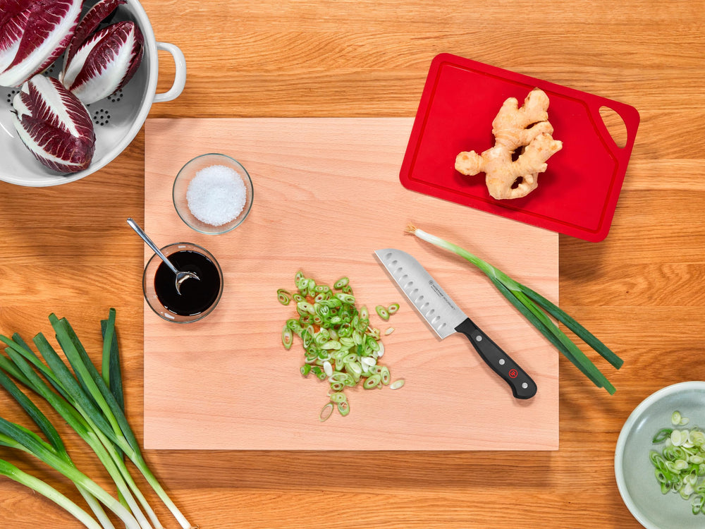 WÜSTHOF comparaison taille posée sur assiette pour évaluer encombrement