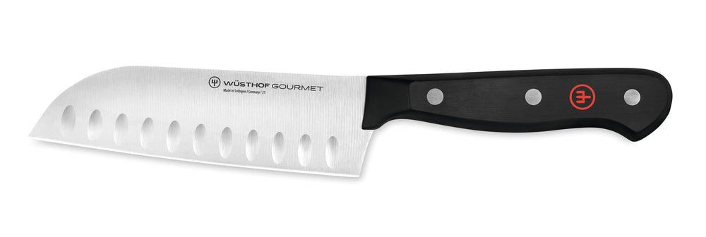 WÜSTHOF santoku 5" face avant montrant le design noir et la lame précise
