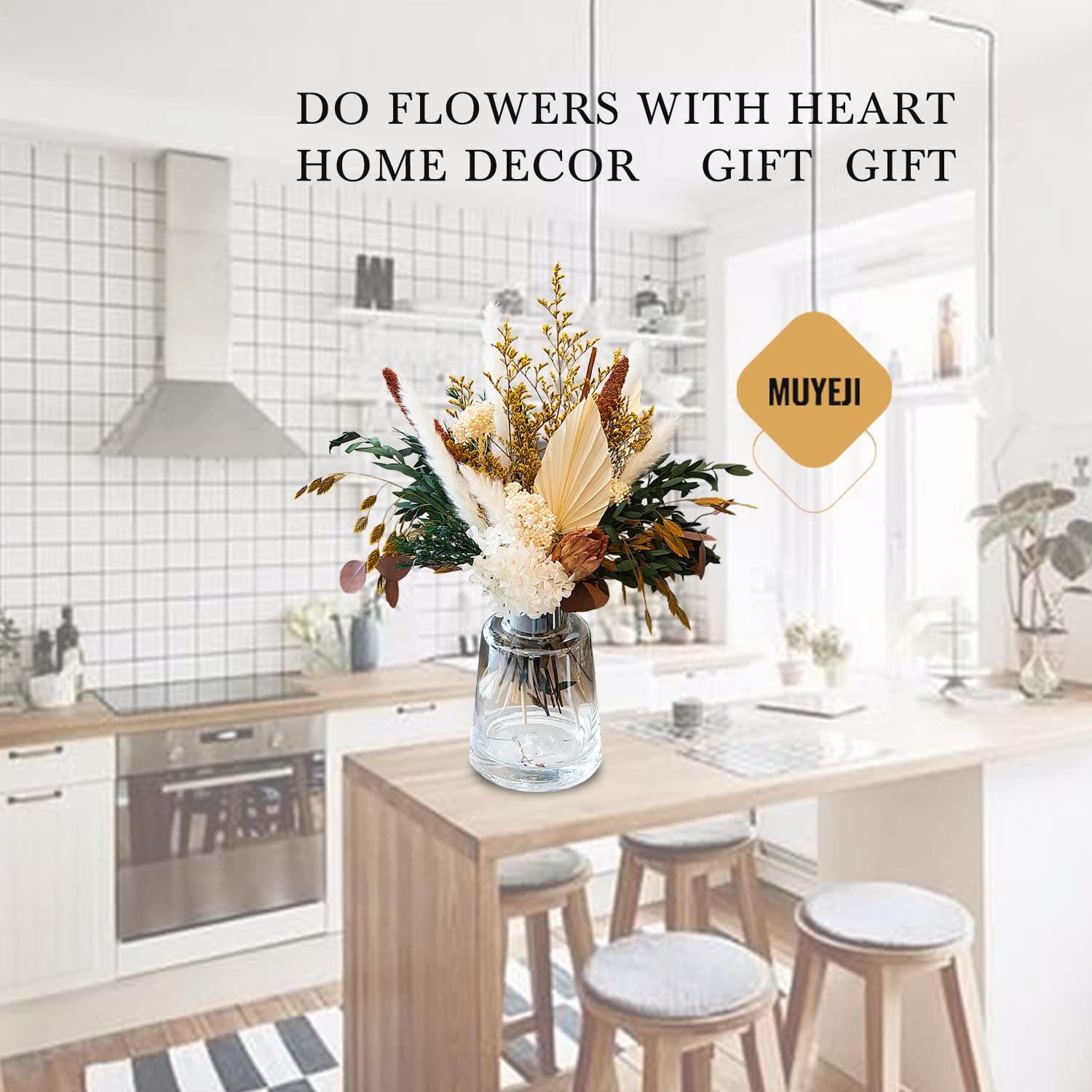 WXQX bouquet en vase dans un salon pour un rendu cosy immédiat