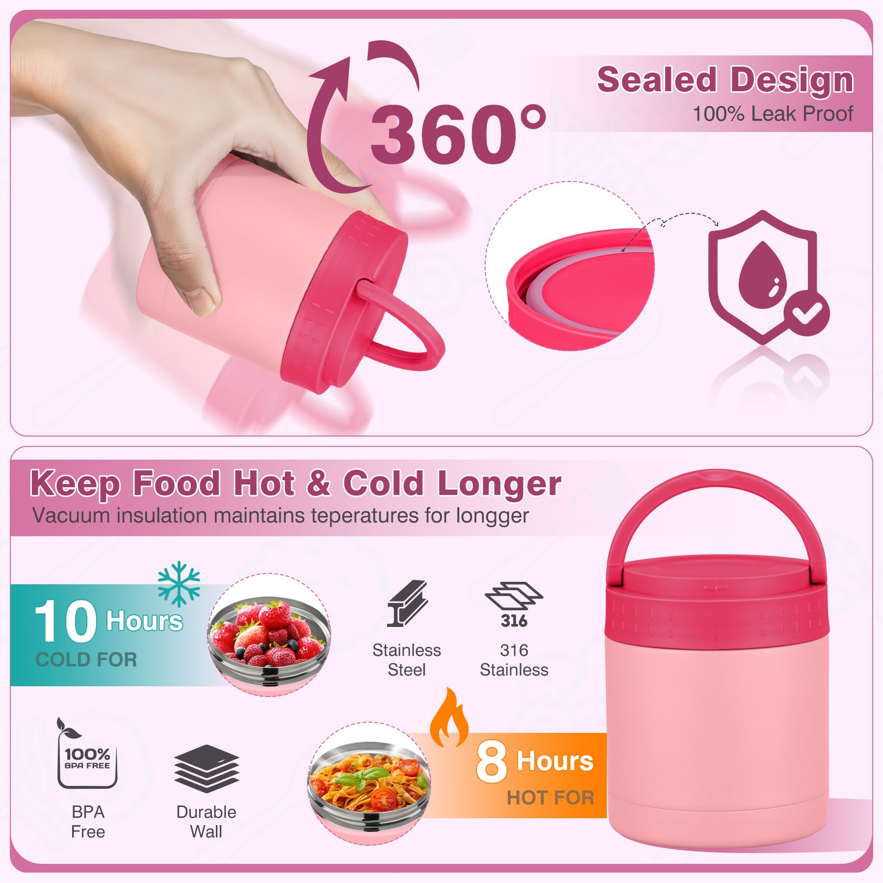 WyfKyd sac repas nylon contenant l'ensemble pour transport pratique