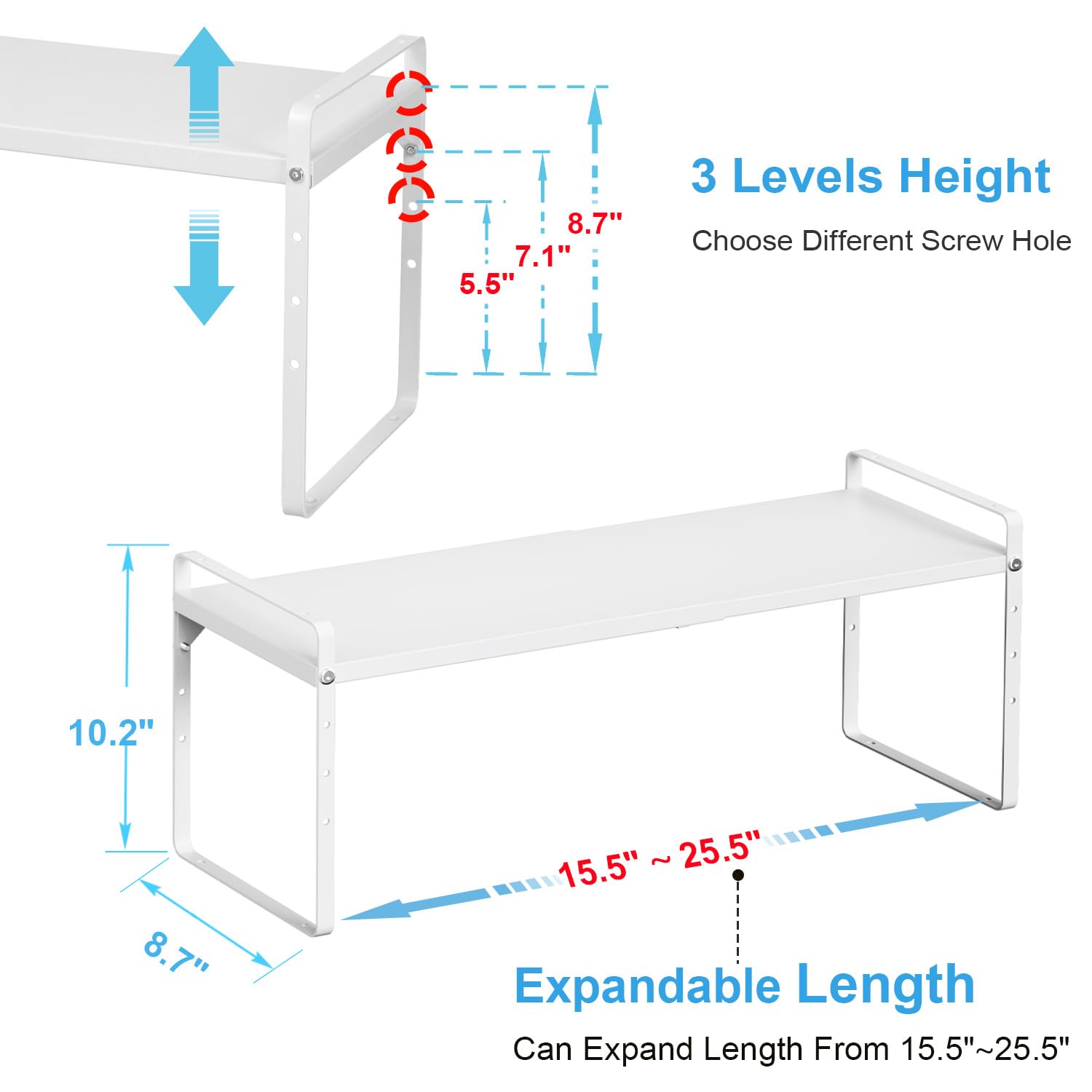 X-cosrack plateau extensible illustrant l'ajustement de longueur pour optimiser l'espace