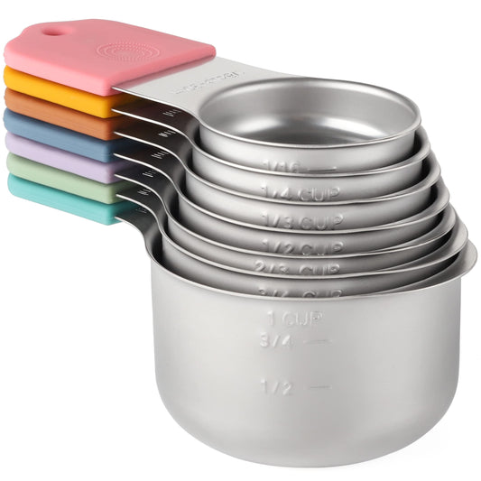 X-zrew face avant des 7 tasses à mesurer en acier inoxydable, précision garantie