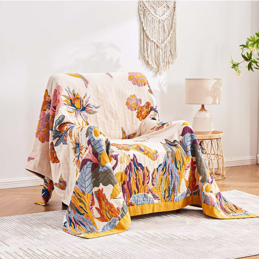 XIBLC couverture face arrière réversible offrant deux looks décoratifs
