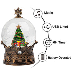 Xindian globe de neige éclairée avec LED, lumière douce pour décorations de fête