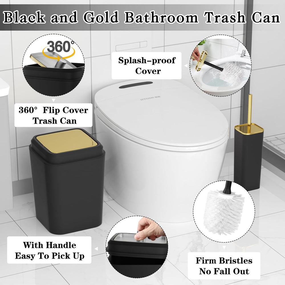 XLHOMO brosse toilette avec support, rangement discret et durable