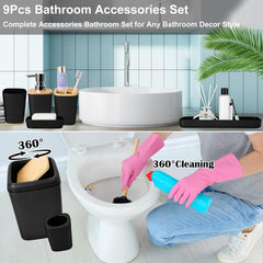 XLHOMO brosse WC manche rallongé, nettoyage efficace et hygiène