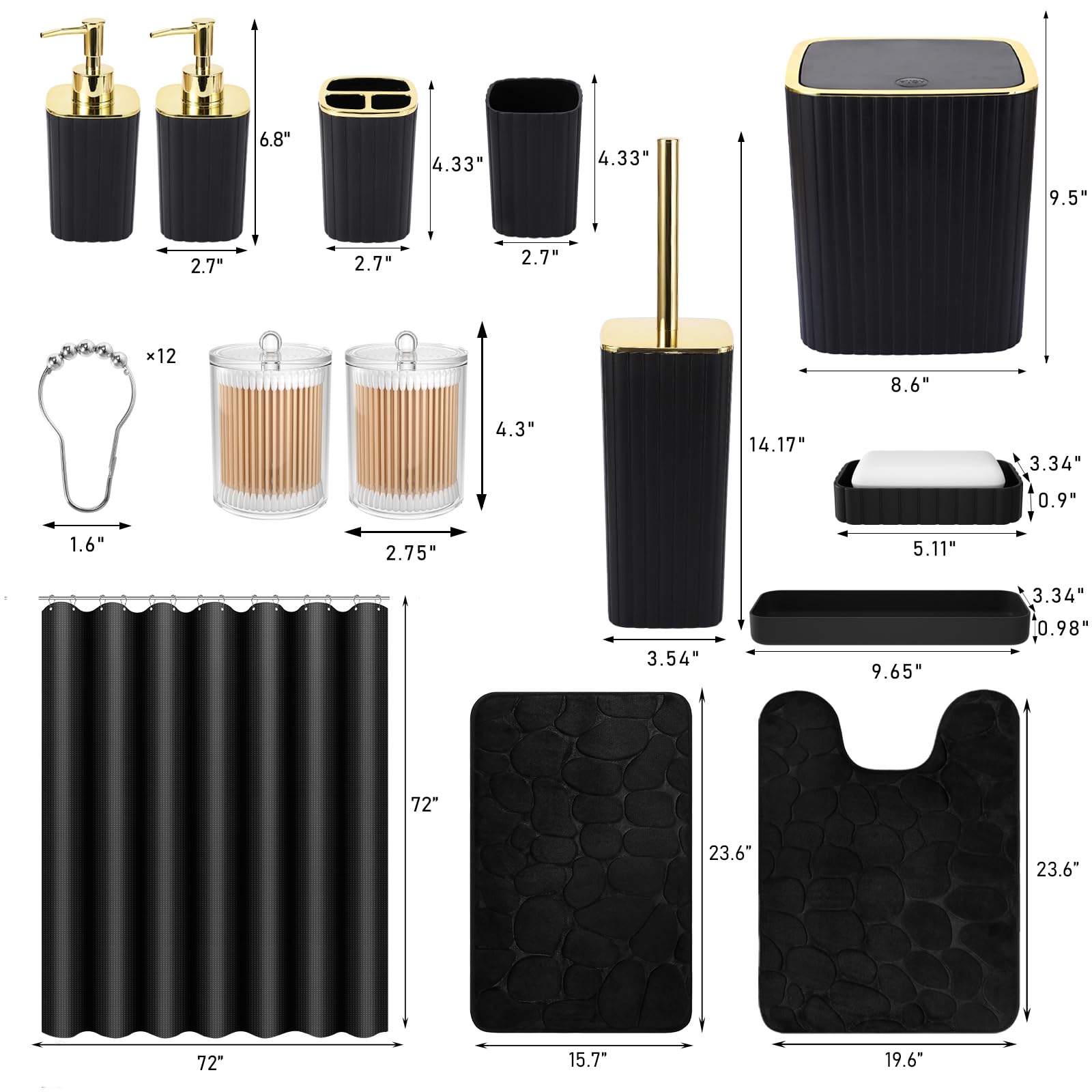 XLHOMO distributeurs et plateau noirs illustrant rangement pratique et élégant