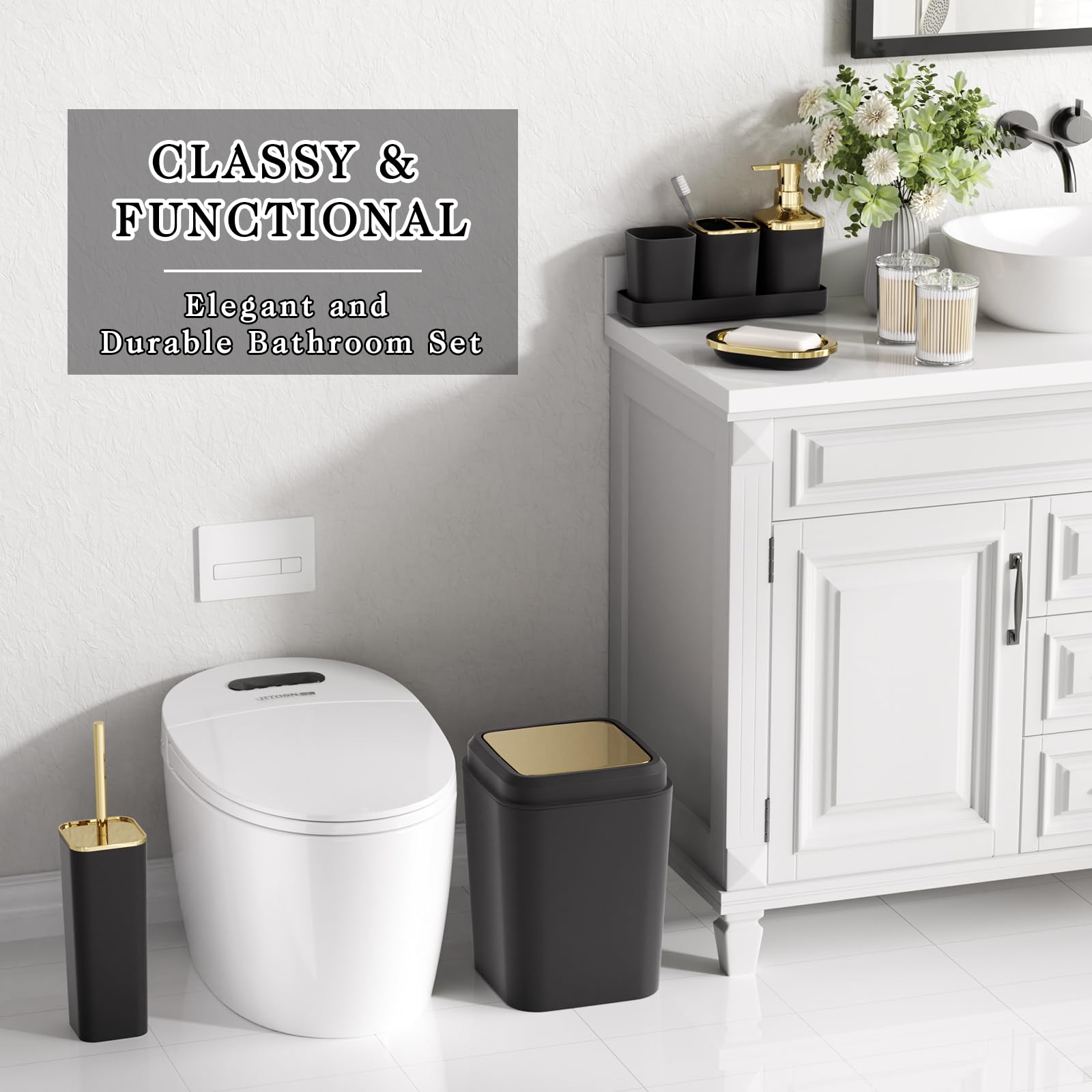 XLHOMO porte-brosses et gobelet, rangement hygiénique et organisé