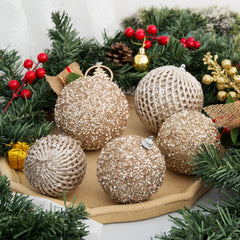 XmasExp ensemble de 6 boules champagne prêt à décorer