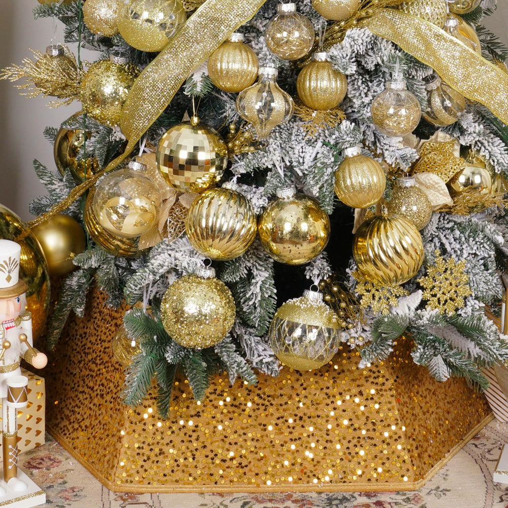 XmasExp vue avant de la collerette dorée, finition festive et élégante