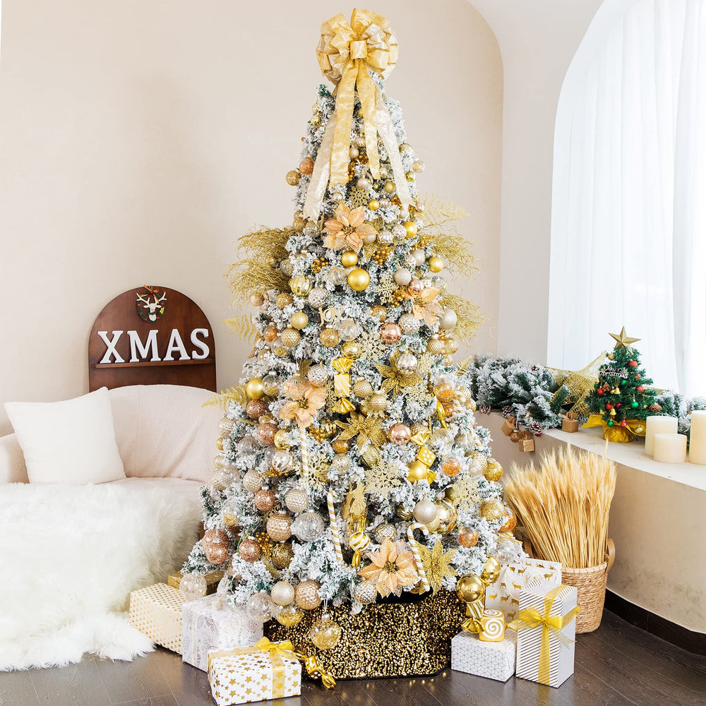 XmasExp boules dorées suspendues sur guirlande décoration harmonieuse